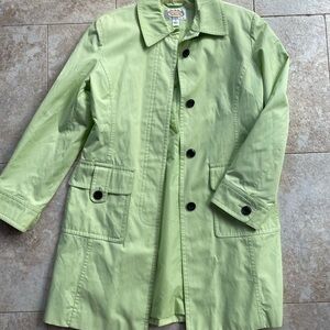 Talbots Women’s Size 8 Lime Green Trench Rain Jacket